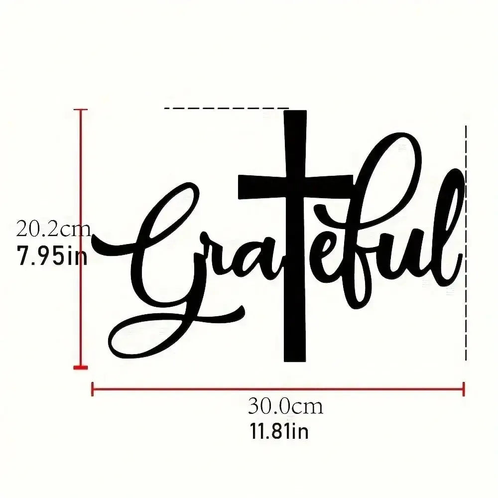 1PC Metal Cross Wall Art - 2D Flat Christian Religious Hanging Ornament, Faith-Inspired Home Decor for Living Room