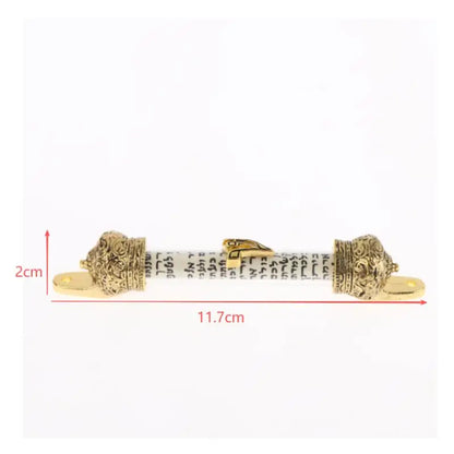 Metal Mezuzah with Scroll - Religious Door Decoration, Blessing Plaque, Retro Case for House & Gift