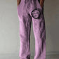Retro Compass Printed Men's Casual Pants Harajuku Street Trendy Men's Straight Leg Pants Casual High Waisted Drawstring Pants