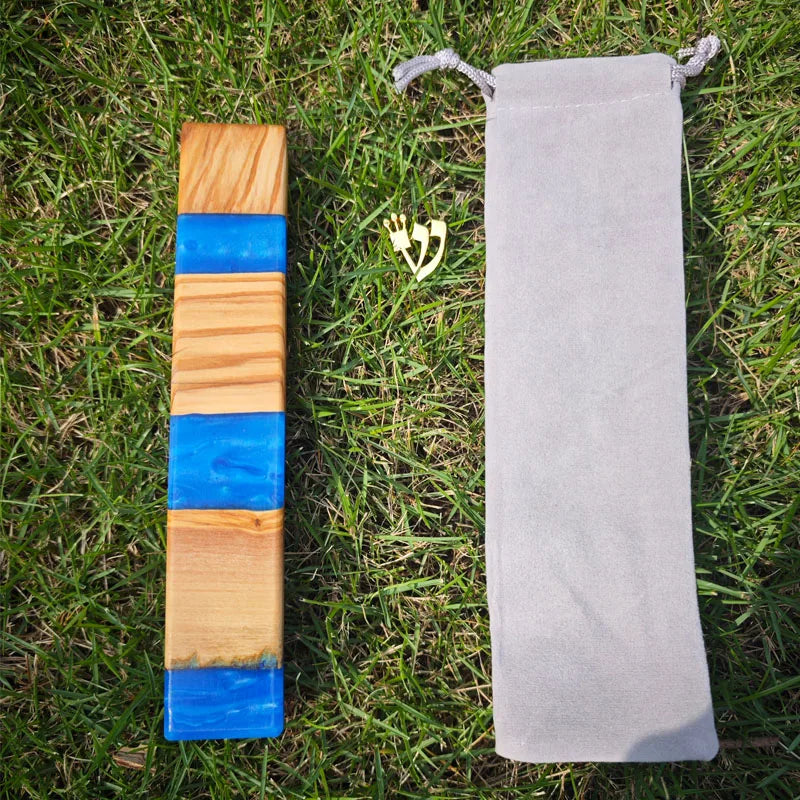 Wood Resin Mezuzah Case with Hebrew Shin Symbol Handcrafted Mezuzah Case for Door Decoration Mezuza Jewish Religious Celebration