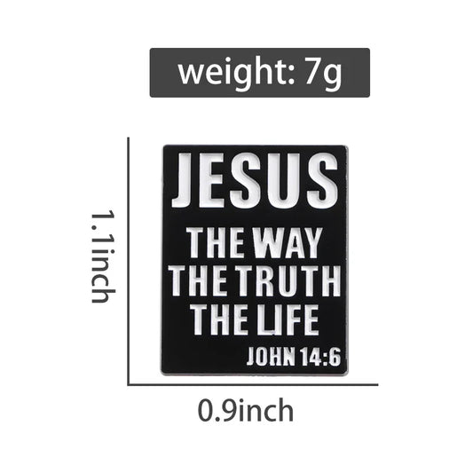 Jesus Brooch Enamel Pins Custom JESUS THE WAY THE TRUTH THE LIFE Brooches for Bag Lapel Badges Fashion Jewelry Accessories Gifts