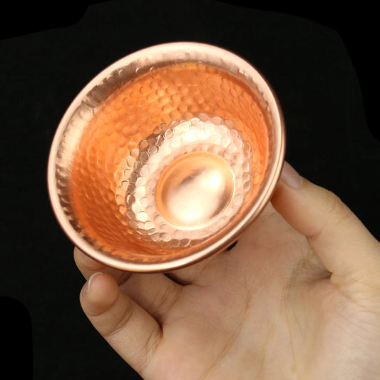 Nepalese Pure Copper Water Supply Bowl Handmade Hammer Pattern Holy Water Bowl for Buddha Buddhist Supplies