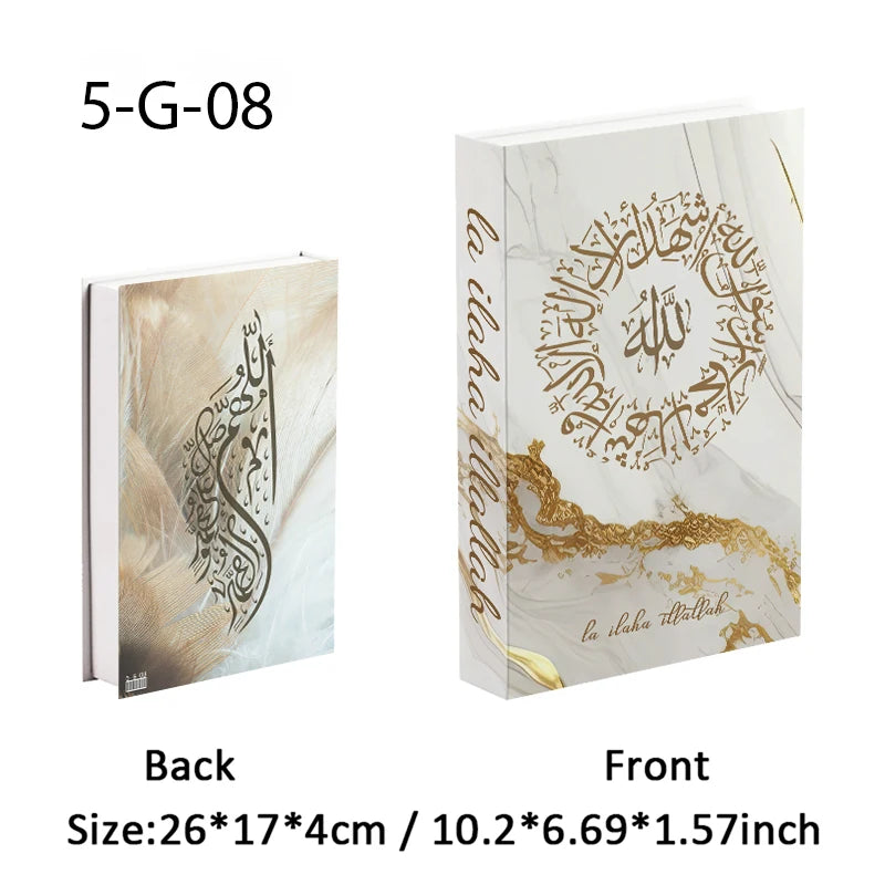 Islamic Mosque Luxury Fake Book Storage Box Kaaba Decorative Books Home Decor Coffee Table Bedroom Ornament Interior Decoration