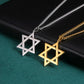 Skyrim Cutout Star of David Hexagram Choker Necklace for Men Women Gold Color Stainless Steel Chain Necklaces Jewish Jewelry