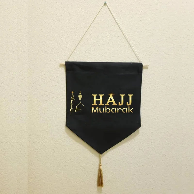 umrah hajj mubarak banner Muslim Islamic Ramadan Kareem eid wall door hanging home decoration backdrop keepsake celebration gift