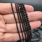 2mm 3mm 4mm Black Tourmaline Faceted Round Stone Natural Crystal Energy Loose Gemstone For DIY Men Women