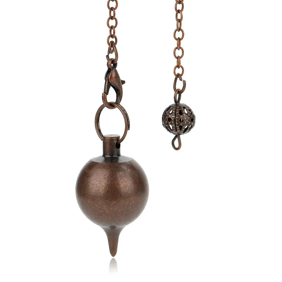Silver Color Copper Metal Pendulum for Dowsing Divination Energy Reiki Healing Pointed Meditation Witch Spiritual Pendulos X092