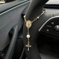 Car Steering Wheel Prayer Beads, Evil Eye Cross Virgin Mary Bracelet, Aluminum Pendant Keychain, Baptism Decor & Car Accessory