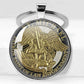 25mm/30MM Archangel Saint Michael Protect Me Holy Shield Angel Protection Glass Pendant Christian Keychains Jewelry Gift