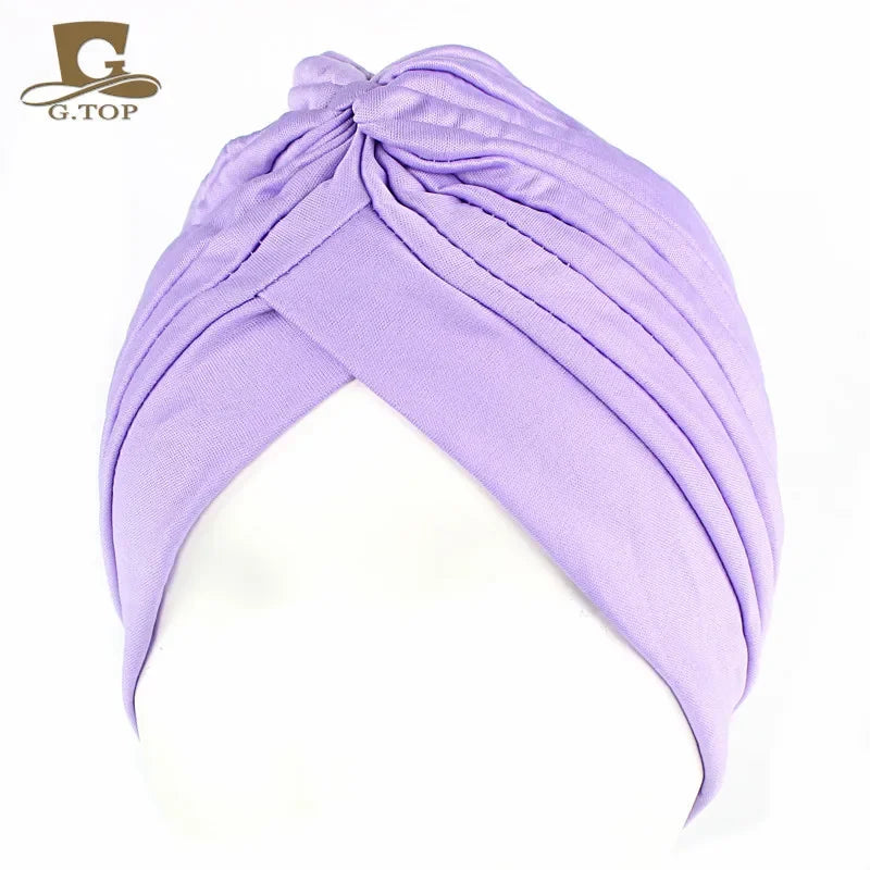 NEW Luxury Divas Stretchable turban Head wrap hat with beaded pendant women Headwear