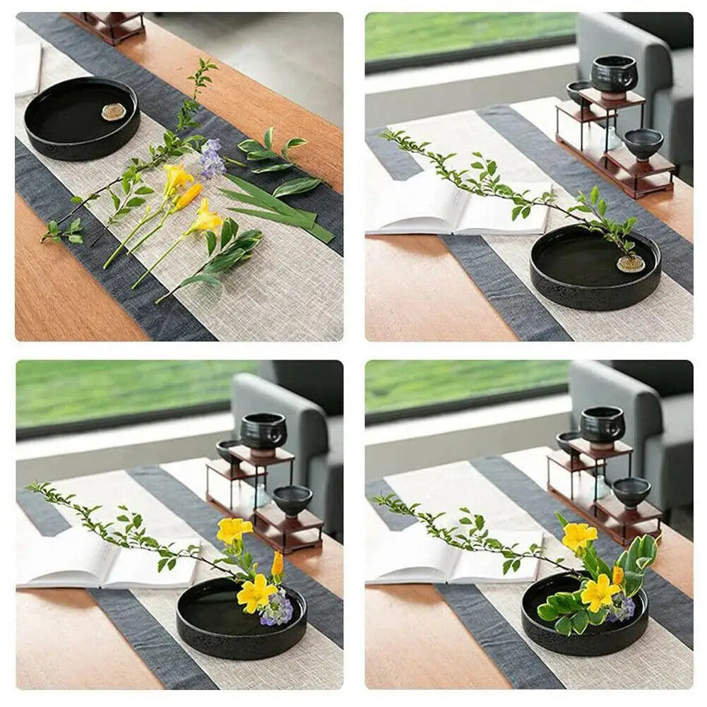 Round Ikebana Flower Frog With Gasket Art Fixed Arranging Tool Small Ikebana Kenzan Pin Frog Arrangements For Your Pot Lid Vase