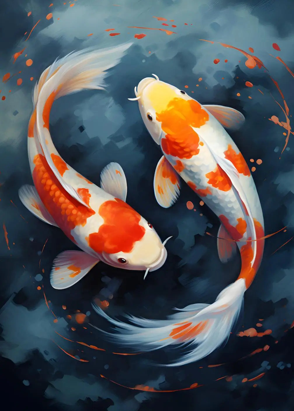 Asian Japanese Zen Tranquility Natural Aesthetics Koi Carp Art Poster Canvas Printing Living Room Bedroom Home Wall Decoration