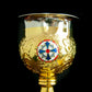 HTISOK Christian Chalice Church Ceremonial Supplies Alloy Metal Holy Cups Exquisitely Carved Holy Water Spoons And Cups