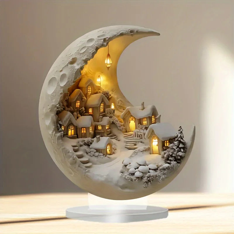 Christmas Xmas Tree Desktop Ornament Moonhouse DIY 2D Decoration Acrylic Merry Christmas Signs Plaque Mother's Day Party Gifts