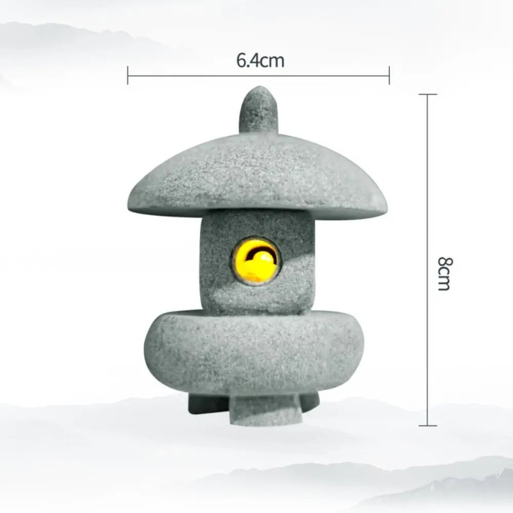 New Mini Pagoda Lantern Light Garden Statue Decorative Sand Stone Micro Landscape Lamp Zen Yard Miniature Bonsai