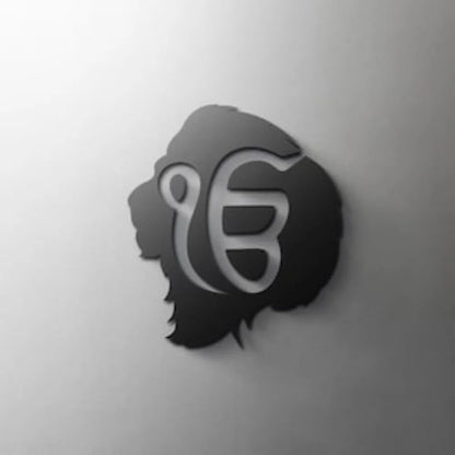 3mm Acrylic Double-Edged Khanda Lion Icon Sign, Self-Adhesive Door Wall Decor