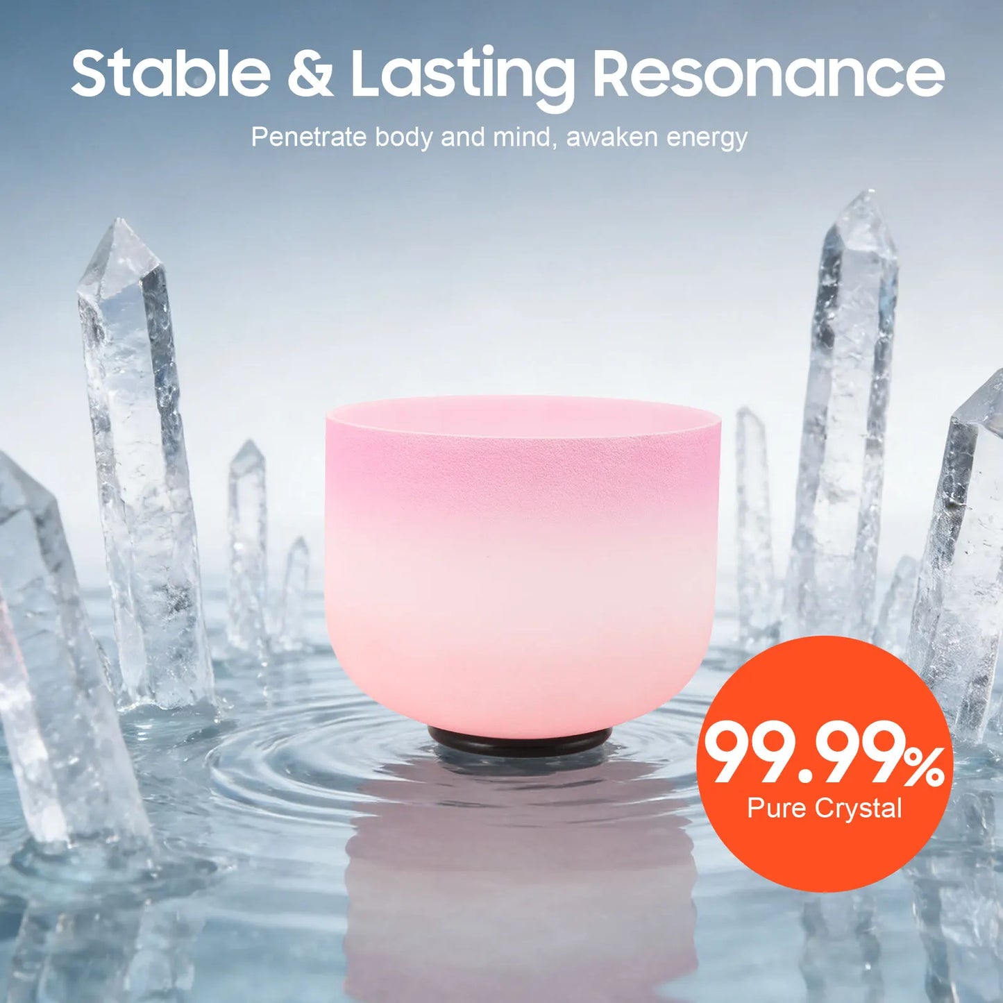 8 Inch F Note Frosted Quartz Crystal Singing Bowl Yoga Meditation Spiritual Mindfulness Sound Bowls Chakras Musical Instruments