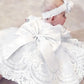 0.2years Baby Flower Girls Dress Tulle 1st Birthday Party Baptism White Dresses Girls Princess Wedding Bridemaid Prom Costume