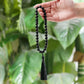 JD 10mm Natural Rose Quartz Bracelet Tassel Pendant 33 Prayer Beads Islamic Muslim Tasbih Allah Mohammed Rosary For Women Men