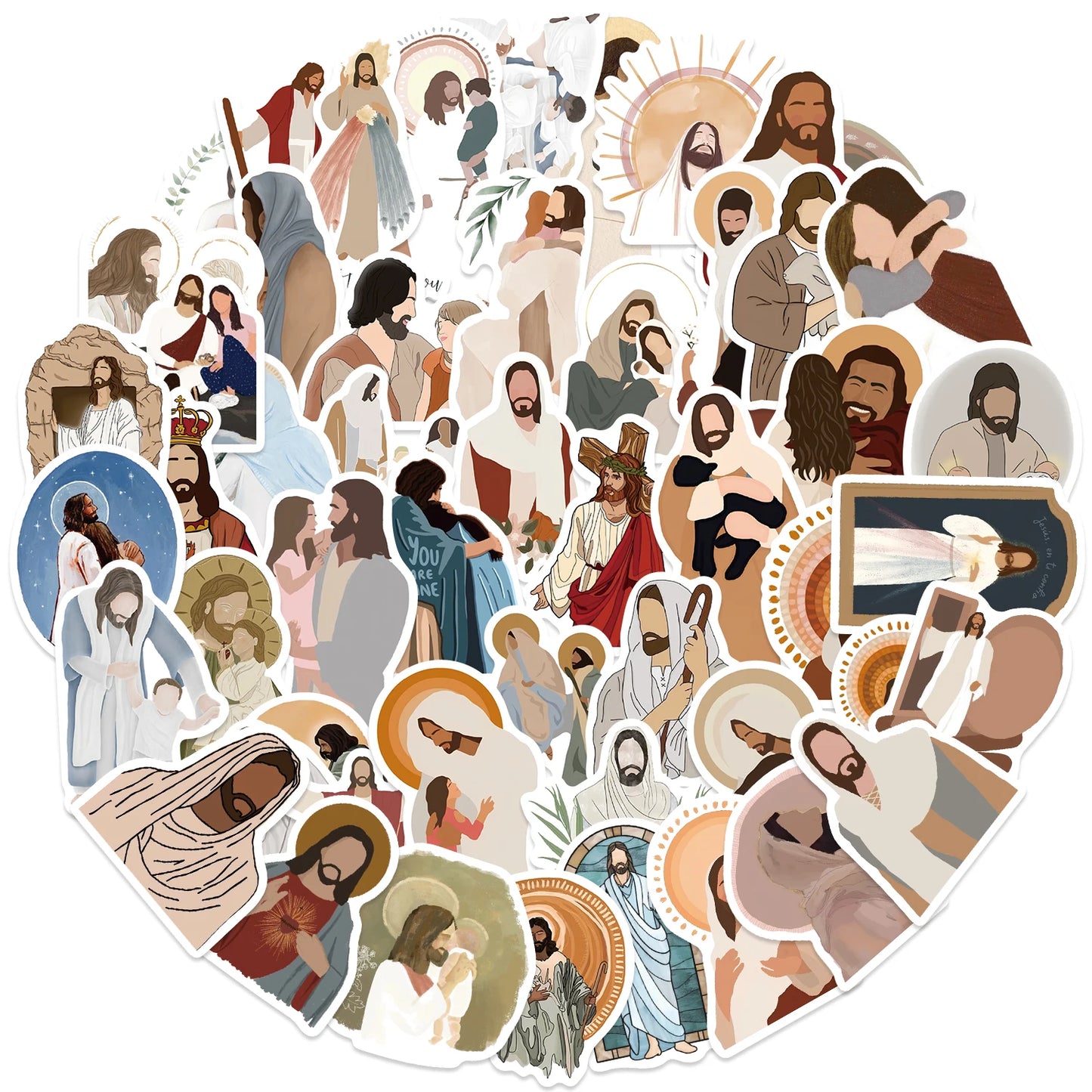 52PCS Jesus Stickers Aesthetic Christian Decals for Laptop Phone Case Planner Journal Notebook Water Bottle Sticker