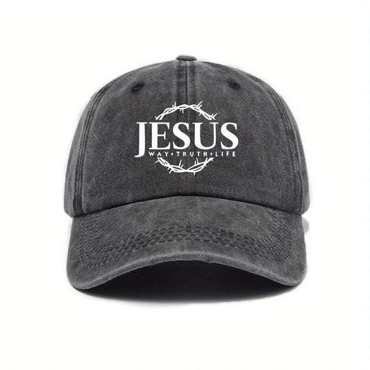 Adjustable baseball caps for men and women, Jesus wreath design, urban street style suitable for leisure and outdoor activities