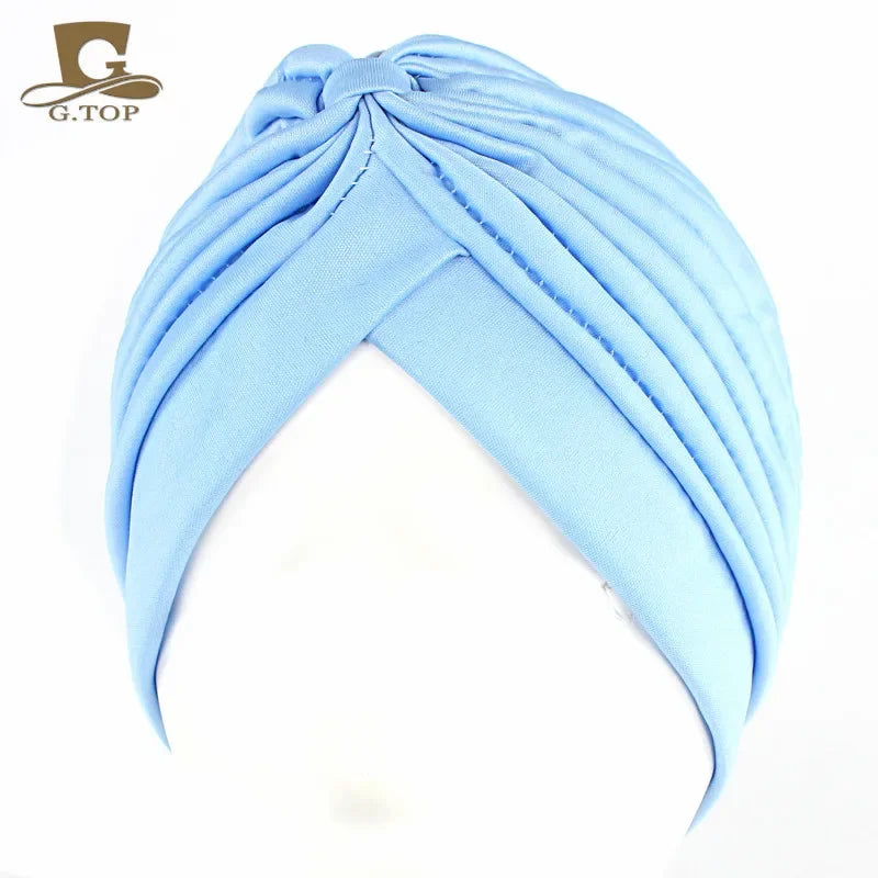 NEW Luxury Divas Stretchable turban Head wrap hat with beaded pendant women Headwear