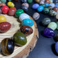 EG2 12Pcs Mini Natural Stone Egg Set, Small Polished Egg Shaped Stone for Meditation Stress Relief Palm Desk Decor Gift