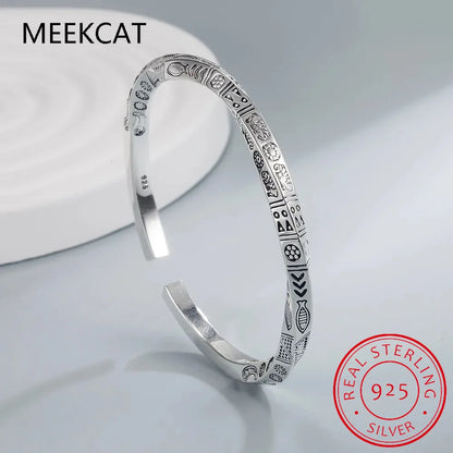 925 Sterling Silver Geometry Totems Open Bracelets Bangles For Women Luxury Designer Jewelry Gift Female Free Shipping