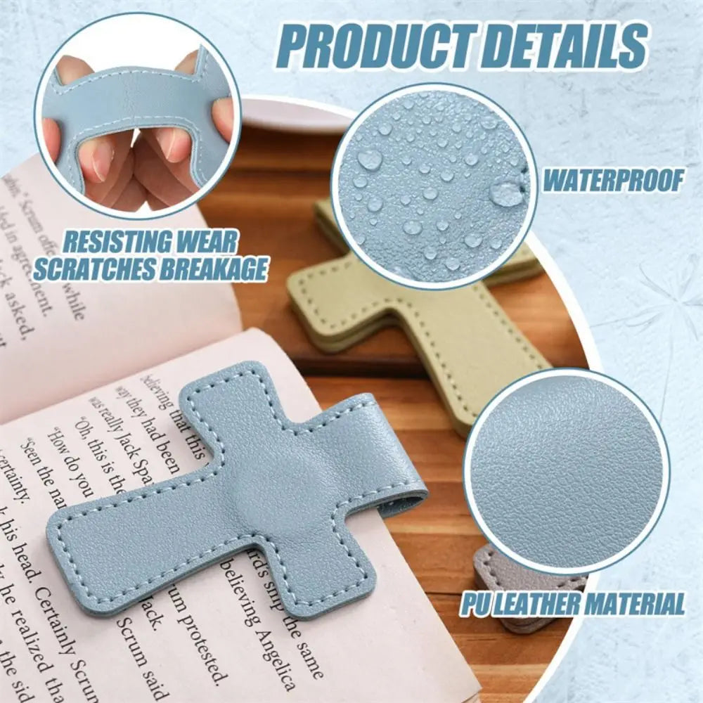 New Leather Bible Magnetic Bookmark Cross Gift Page Markers Double-Sided Page Clips Reading Supplies