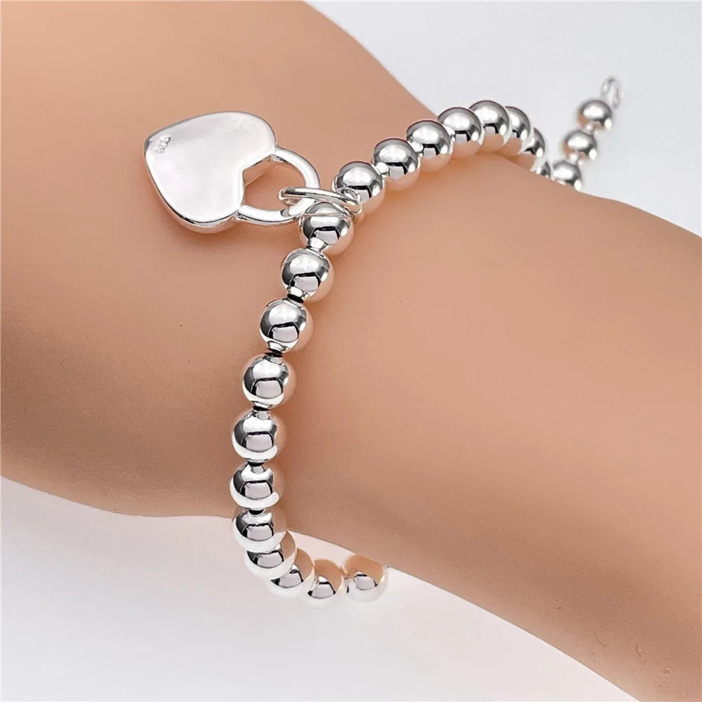 Hot Sale 925 Sterling Silver Chain Solid Bracelet for Women Mens Charm Party Gift Wedding Fashion Jewelry