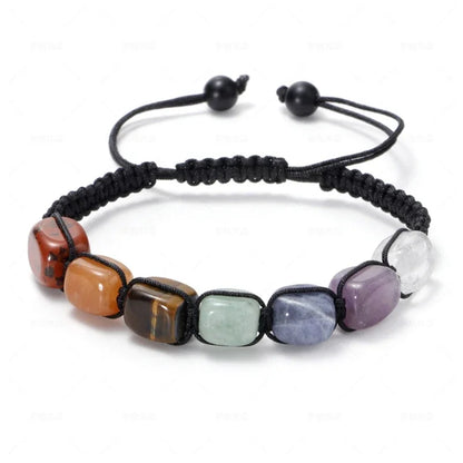 Double Layer 7 Chakra Bracelets for Women Men Indian Yoga Bracelet Chakra Pray Lava Stone Beads Bangles Bracelet Healing Jewelry