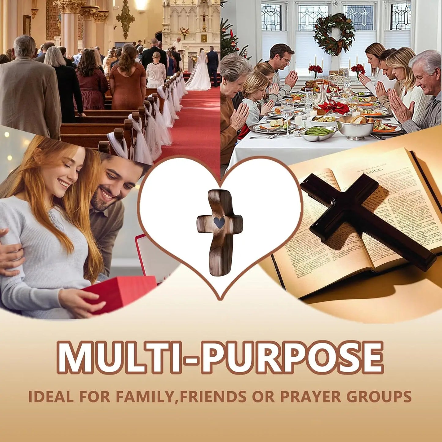 20-100Pcs Wooden Cross Fidget with Organza Bags Prayer Cross for Hand Handmade Pocket Wood Crosses Christian Encouragement Gift