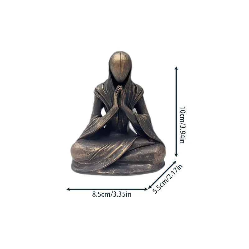 Meditation Alien Statue Resin Handmade Sculpture Yoga Zen Desktop Decor Unique Gift For Home Office Meditation Decorations
