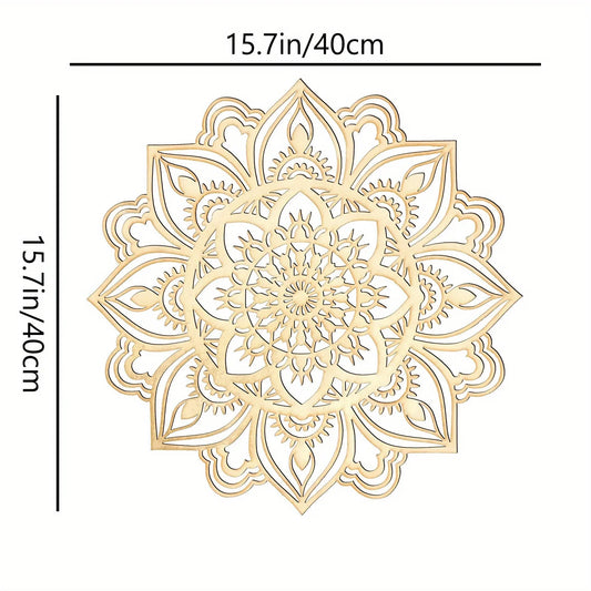 1pc Stunning Moroccan & Indian Themed Metal Wall Art | Mandala Ethnic Bohemian Chic Decor for Living Room
