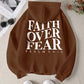 Faith over fear Christian Hoodie Christian hoodie Jesus hoodie Fashion hoodie Bible Verse Men and women can be aesthetic 2024