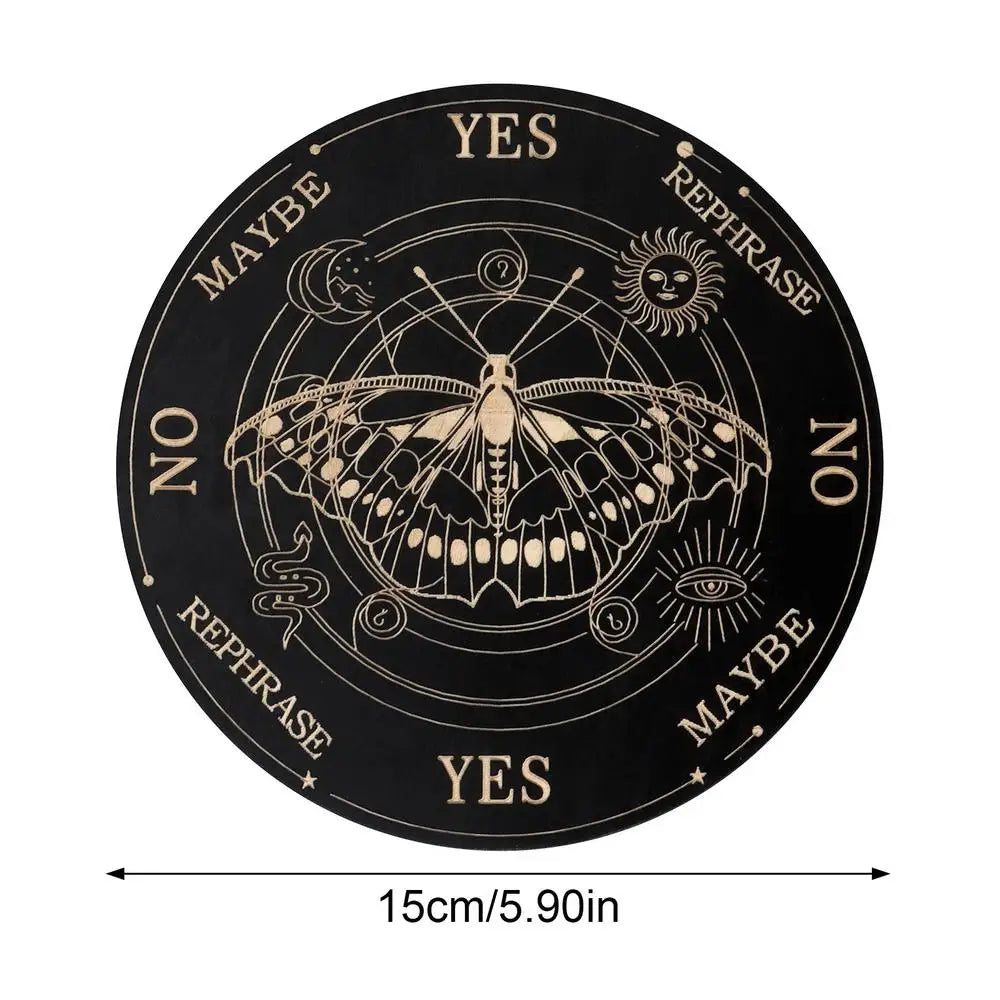 Wooden Pendulum Board moon Star Divination Energy Carven Plate Healing Meditation Board Ornaments Metaphysical Altar Ouija Board