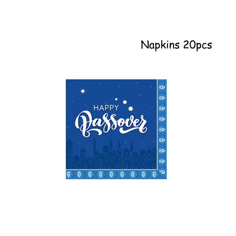 Muslim Festival Jewish Passover Disposable Tableware Paper Plates Cup Flag Balloons Home Party Favors Decoration Party Supplies
