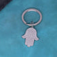 Hamsa Hand Of Fatima Keychain Stainless Steel Pendant Handmade Jerusalem Jewelry Key Chains for Men Women Mythology Amulet Gift