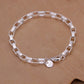 Hot Sale 925 Sterling Silver Chain Solid Bracelet for Women Mens Charm Party Gift Wedding Fashion Jewelry