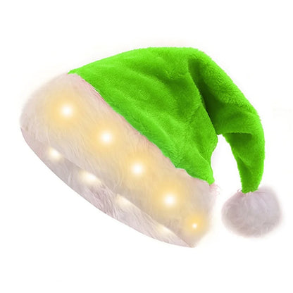 Luminous Christmas Hats Light Up LED Santa Claus Hat Christmas Decoration For Adult Kids New Year Festive Holiday Party Supplies