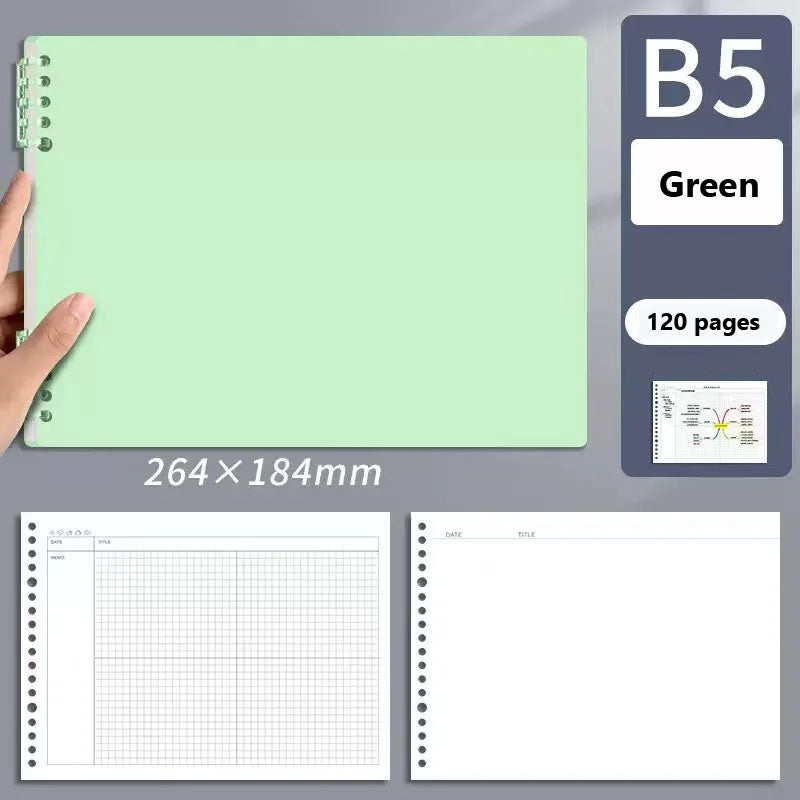 120 Pages B5 Mind Map Notepad Grid Diary Loose Leaf Office Planner Notebook Sketchbook Notebooks Writing Pads School Supplies