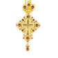 Gold Plated Catholic Orthodox Pectoral Cross with Red Green Gems and Jesus Icon Enamel for Clergy Church Liturgy Devotion Gift