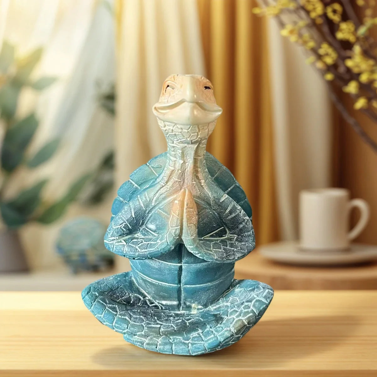 1 Piece Resin Craft Meditation Turtle Statue, Resin Zen Decoration, Home and Garden Sculpture, Resin Zen Decoration Suitable for Turtle Enthusiasts and Collectors.