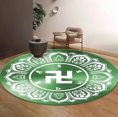 Six character mantra floor mat meditation mat energy yoga meditation mat circular anti slip mat