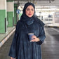 Printed Loose Long-Sleeved Elegant Arabic Abaya Robe Comes with a Headscarf