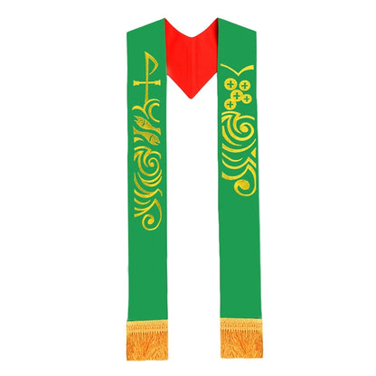 Priest Stole Clergy Costume Soutane Reversible Double Side Embroidery Church Scarf