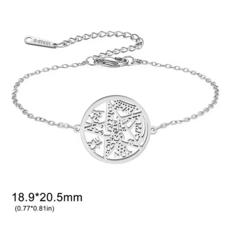 Jeshayuan Witch Knot Bracelet Jewish Hebrew Tetragrammaton Bracelet Witchcraft Pentagram Bracelet For Women Amulet Jewelry Gift