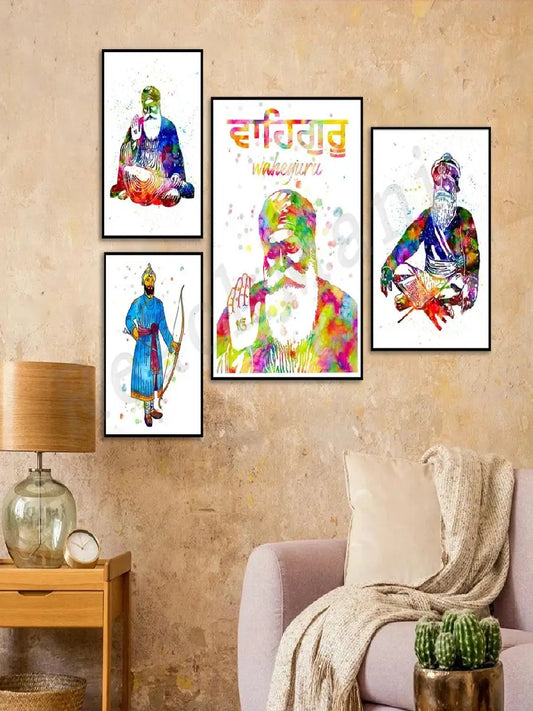 Sikh Art Print of Guru Nanak Spiritual Wall Decor Meditation and Yoga Poster Perfect Gift for Mindfulness and Inner Peace