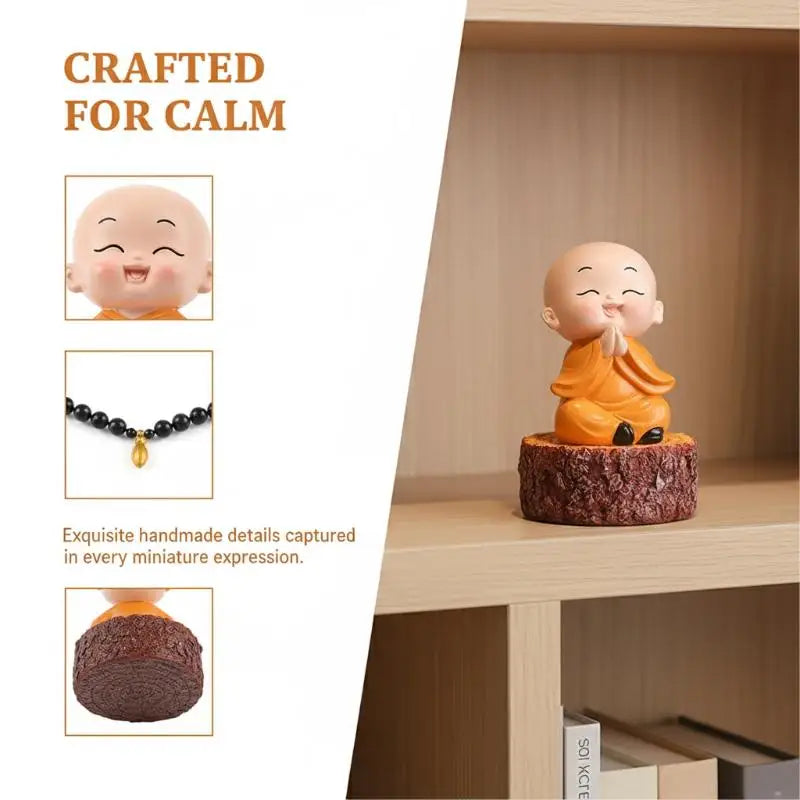Mini Buddhas Statue Little Buddhists Monks Buddhism Figurine Zen Ornament Home Aquarium Tank Garden Yard Decoration