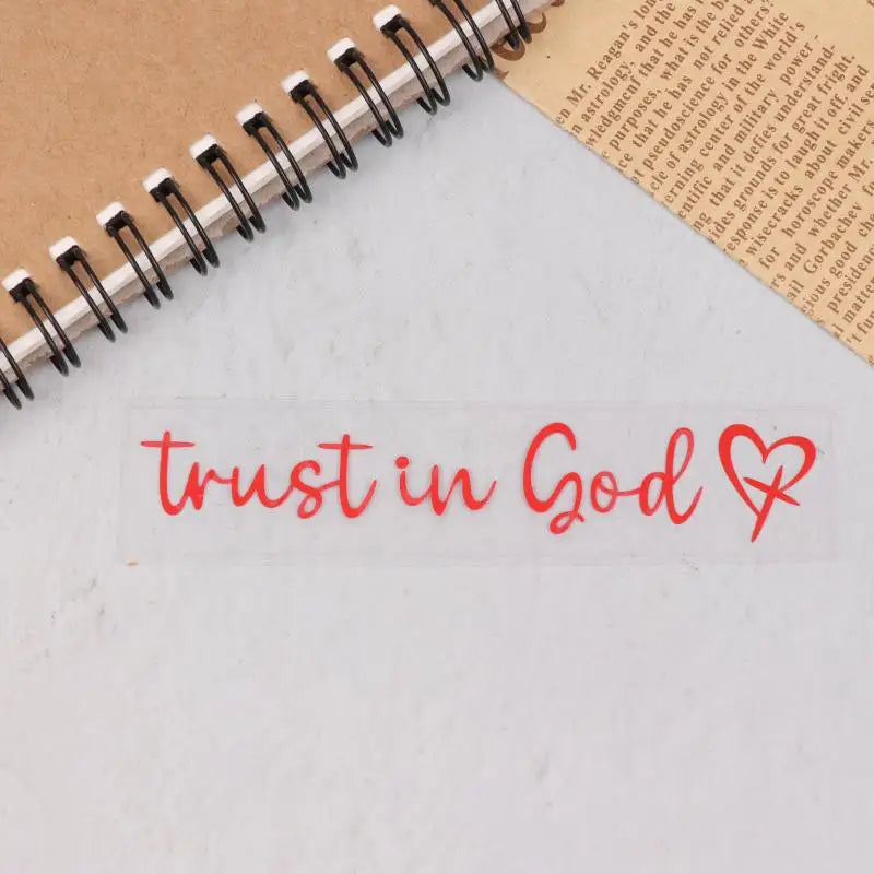 Trust In God Heart Car Rear View Mirror Sticker Decal Faith Bible Verse Christian Church Auto Vehicle Bumper Decor